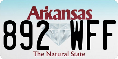 AR license plate 892WFF