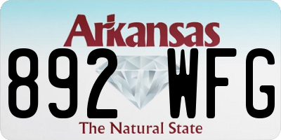 AR license plate 892WFG