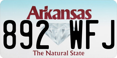 AR license plate 892WFJ