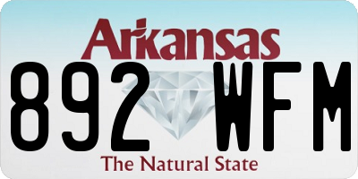 AR license plate 892WFM