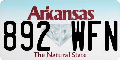 AR license plate 892WFN