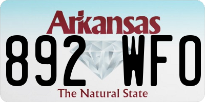 AR license plate 892WFO
