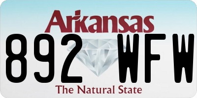 AR license plate 892WFW