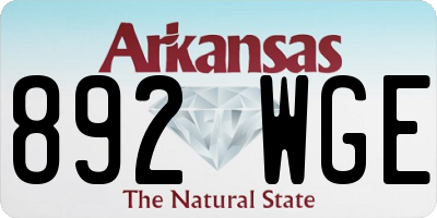 AR license plate 892WGE