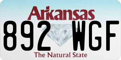 AR license plate 892WGF
