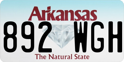 AR license plate 892WGH