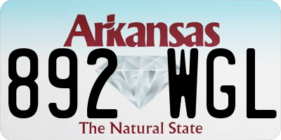 AR license plate 892WGL