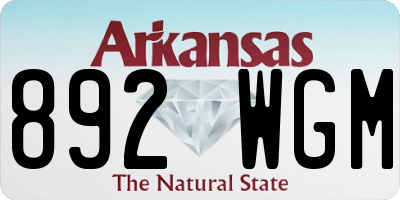 AR license plate 892WGM