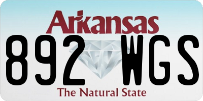 AR license plate 892WGS