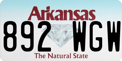 AR license plate 892WGW