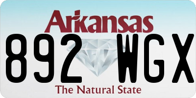 AR license plate 892WGX