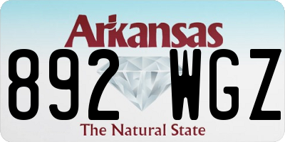 AR license plate 892WGZ