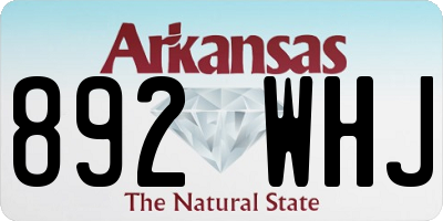 AR license plate 892WHJ