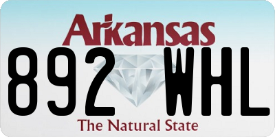 AR license plate 892WHL