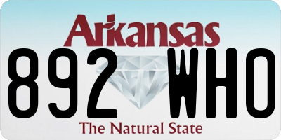 AR license plate 892WHO