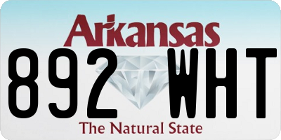AR license plate 892WHT