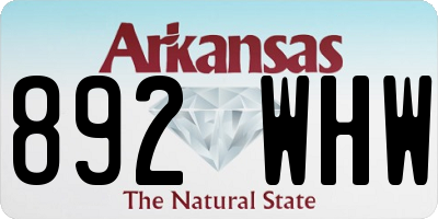 AR license plate 892WHW