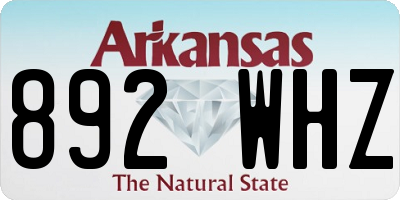 AR license plate 892WHZ