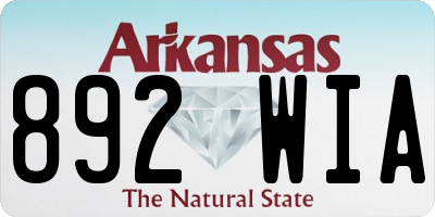 AR license plate 892WIA