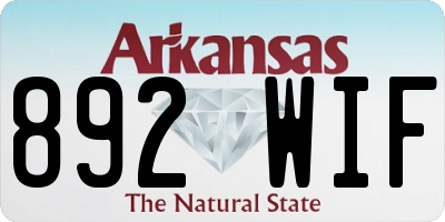 AR license plate 892WIF