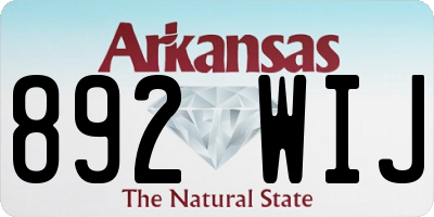 AR license plate 892WIJ