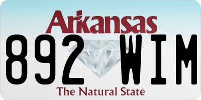 AR license plate 892WIM