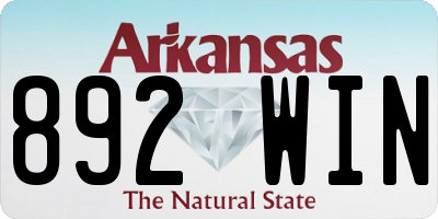 AR license plate 892WIN