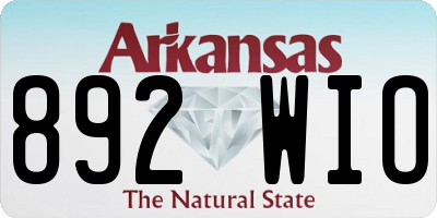 AR license plate 892WIO