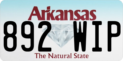 AR license plate 892WIP