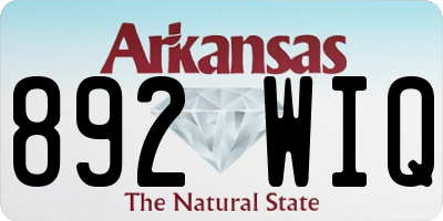 AR license plate 892WIQ