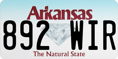 AR license plate 892WIR