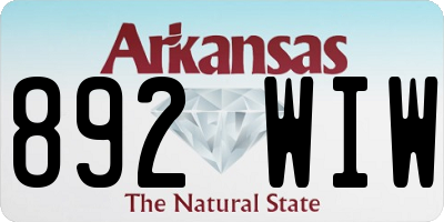 AR license plate 892WIW