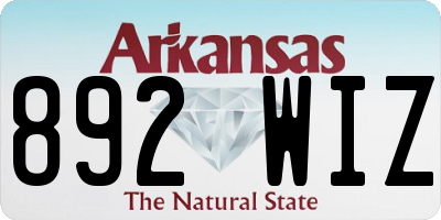 AR license plate 892WIZ