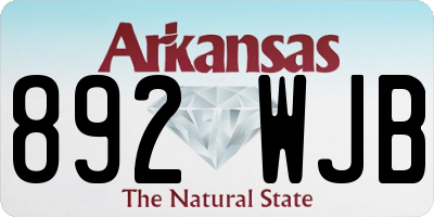 AR license plate 892WJB