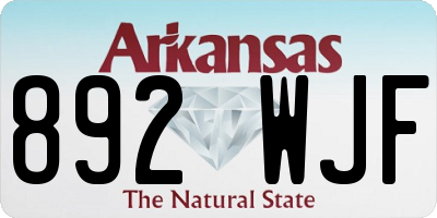 AR license plate 892WJF
