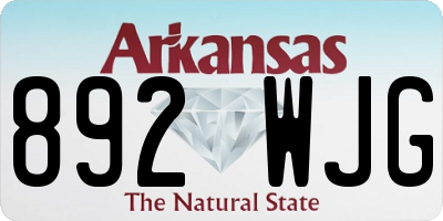 AR license plate 892WJG