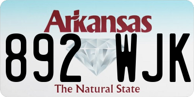 AR license plate 892WJK