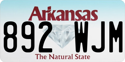 AR license plate 892WJM