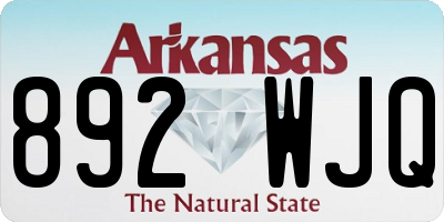 AR license plate 892WJQ