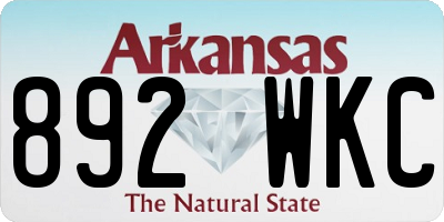 AR license plate 892WKC