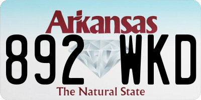 AR license plate 892WKD