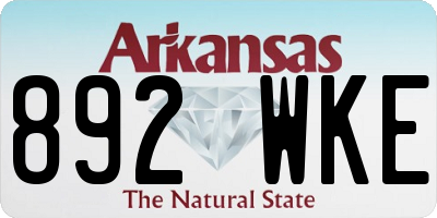 AR license plate 892WKE