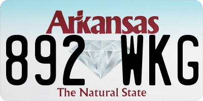AR license plate 892WKG
