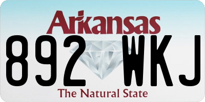 AR license plate 892WKJ