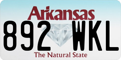 AR license plate 892WKL