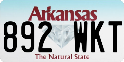 AR license plate 892WKT