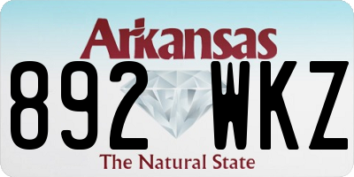 AR license plate 892WKZ