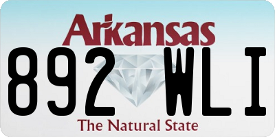 AR license plate 892WLI