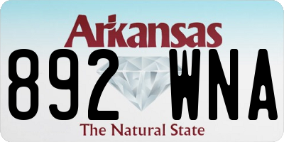 AR license plate 892WNA