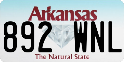 AR license plate 892WNL